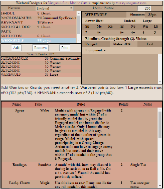 The warband designer looks like this